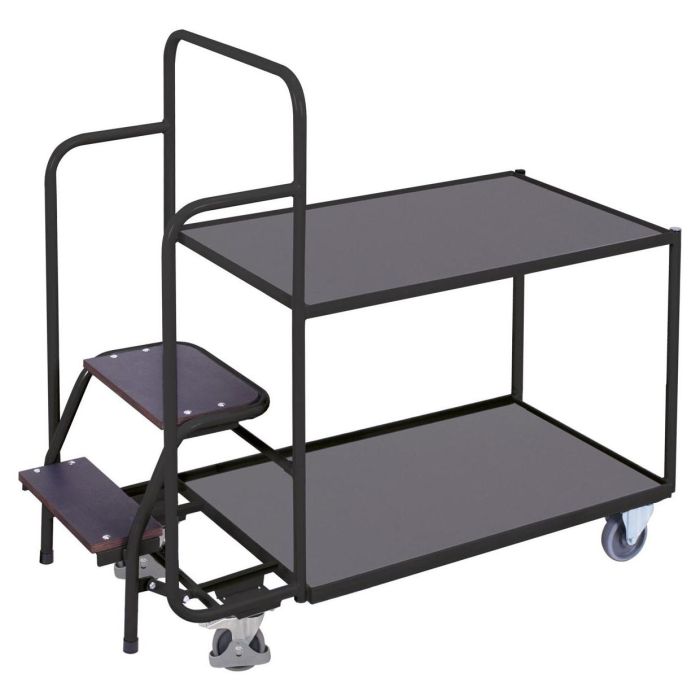 VARIOfit Kommissionierwagen niedrig mit 2 oder 3 Ladeflächen, Traglast 250 kg, 985x590mm, anthrazit