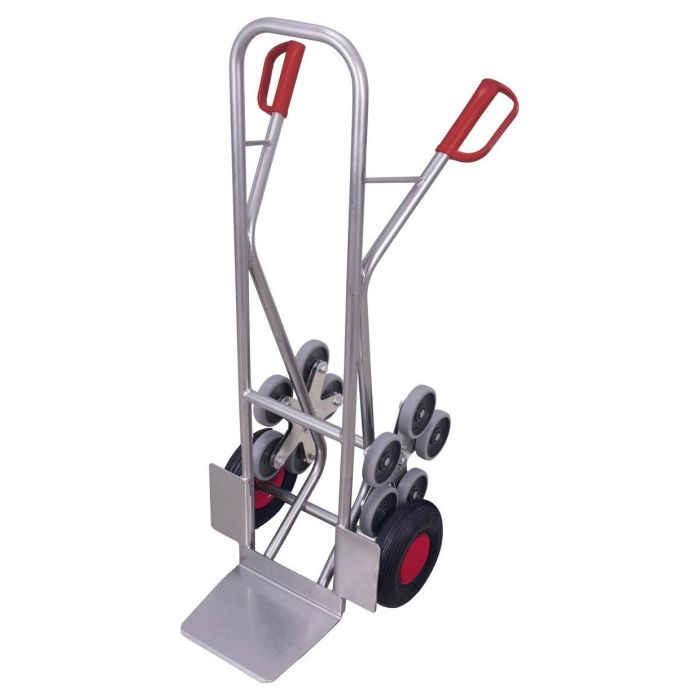 VARIOfit Aluminium Treppenkarre, 2 fünfarmige Radsterne, 200 kg, versch. Ausführungen, silber