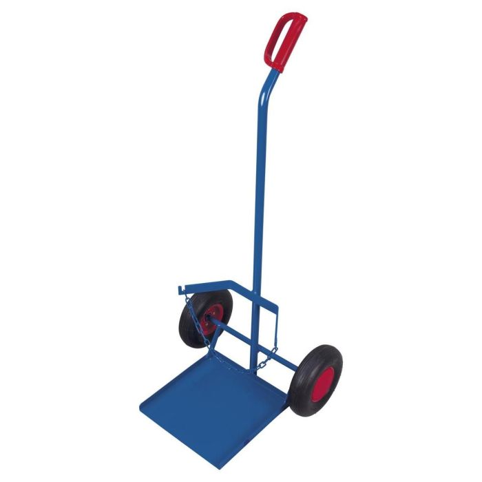 VARIOfit Stahlflaschenkarre für Propangasflasche 11 kg, verschiedene Radsätze, 365x360mm, blau