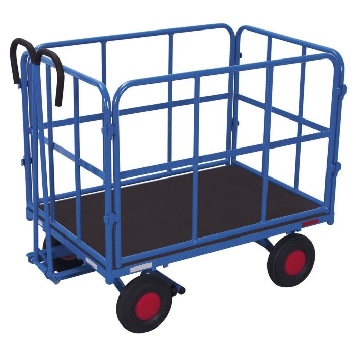 VARIOfit Handpritschenwagen, 4 Rohrgitterwände, 700kg - 1250kg, verschiedene Ausführungen, blau