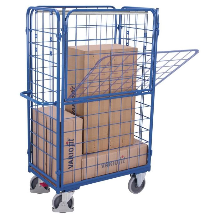 VARIOfit Längswand hoch, halb abklappbar, verschiedene Abmessungen, blau