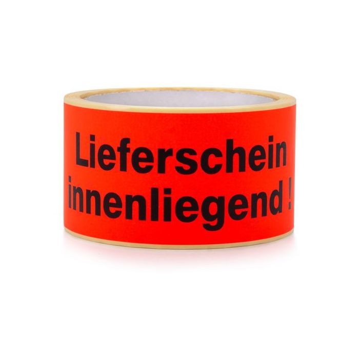 Paketaufkleber "Lieferschein innenliegend", Papier auf Rolle, 135 x 50 mm, rot