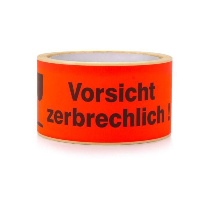 Paketaufkleber "Vorsicht zerbrechlich!", auf Rolle, 135 x 50 mm, rot