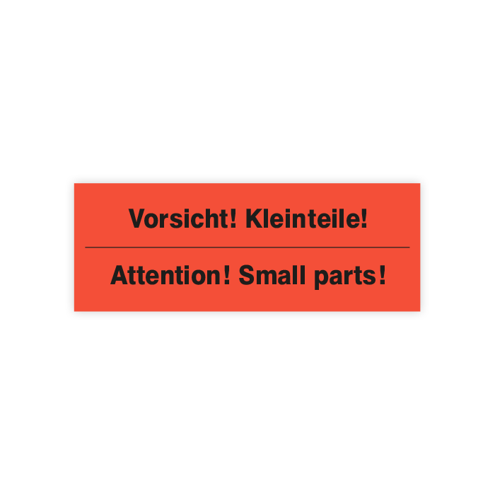 Paketaufkleber "Vorsicht! Kleinteile!", auf Rolle, 135 x 50 mm, rot, zweisprachig