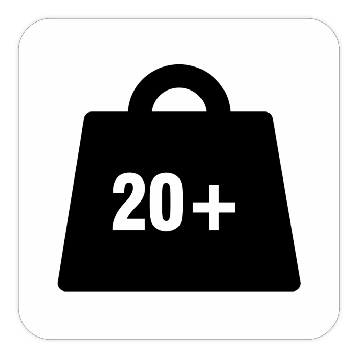 Paketaufkleber "Schweres Paket, über 20 kg", Papier, 20 x 20 mm, weiß, 1.000 St./ Rolle