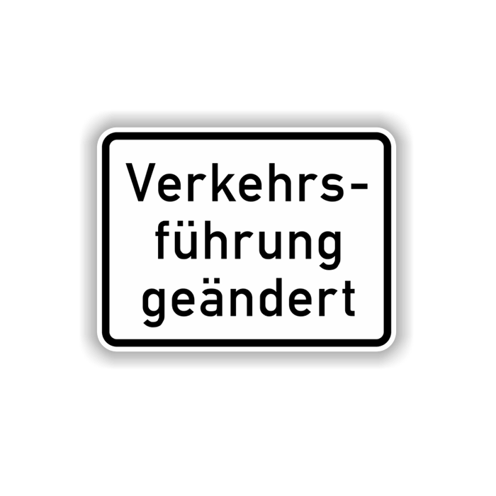 Zusatzzeichen StVO, Verkehrsführung geändert VZ 1008-31, Alu 2 mm Flachform