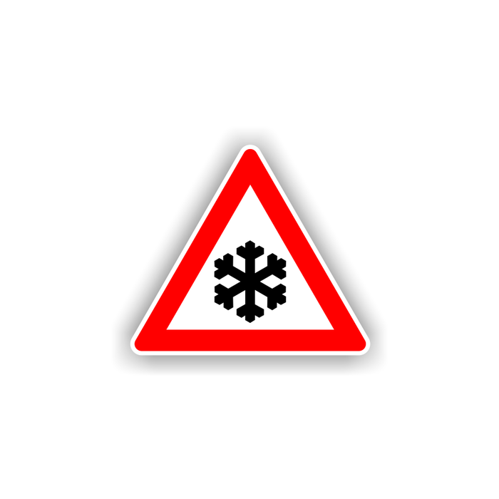 Verkehrszeichen StVO, Schnee- oder Eisglätte, VZ 101-51, Alu 2 mm Flachform