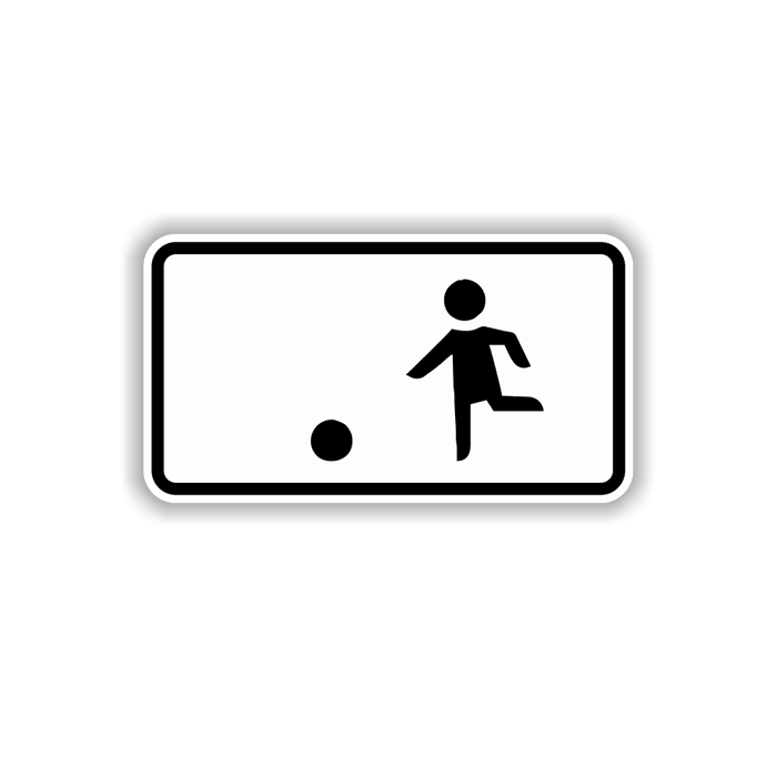 Zusatzzeichen StVO, Kinder spielen auf Fahrbahn,   VZ 1010-10, Alu 2 mm