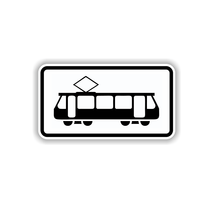 Zusatzzeichen StVO, Straßenbahn VZ 1010-56, Alu 2 mm
