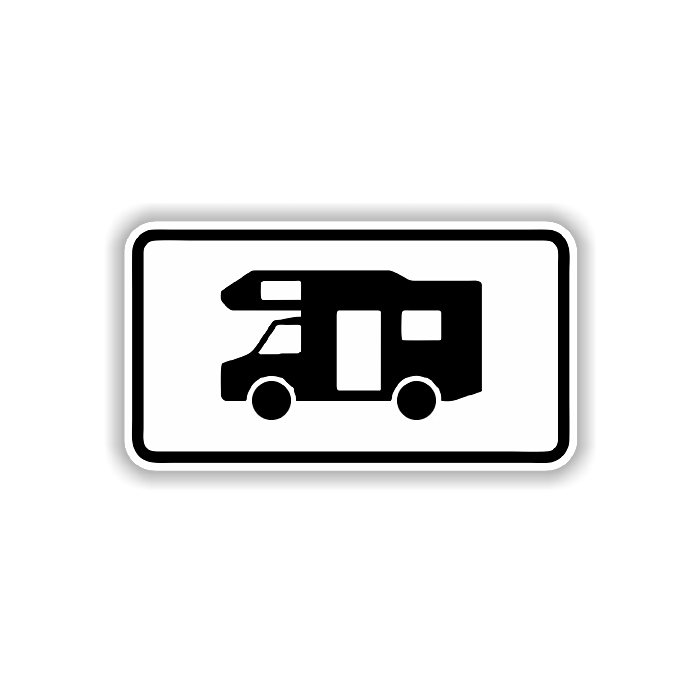 Zusatzzeichen StVO, Wohnmobile,  VZ 1010-67, Alu 2 mm, 420 mm x 231 mm, RA1
