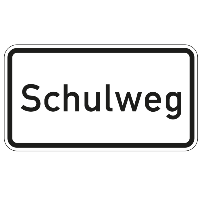 Schulweg, VZ-Nr. 1012-55, Flachform, Alu 2 mm, verschiedene Ausführungen