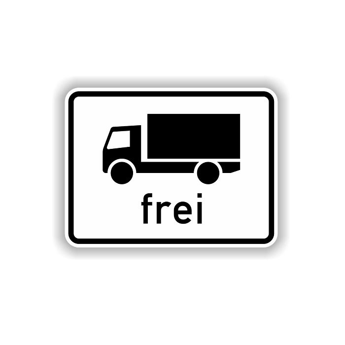 Zusatzzeichen StVO, Kfz über 3,5t frei VZ 1024-12, Alu 2 mm flach