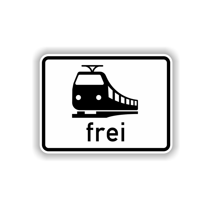 Zusatzzeichen StVO, Schienenbahnen frei VZ 1024-15, Alu 2 mm flach