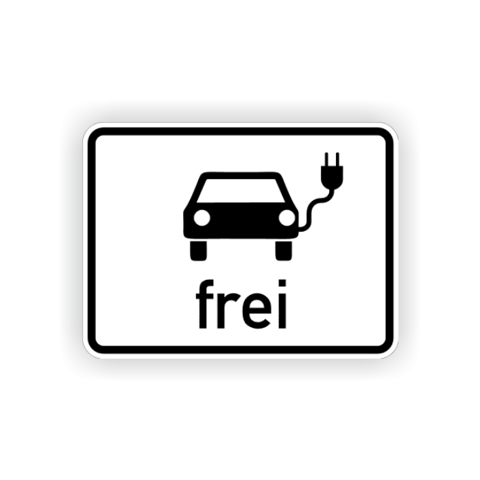 Zusatzzeichen StVO, Elektrisch betriebene Fahrz.  frei, VZ 1024-20, Alu 2mm flach