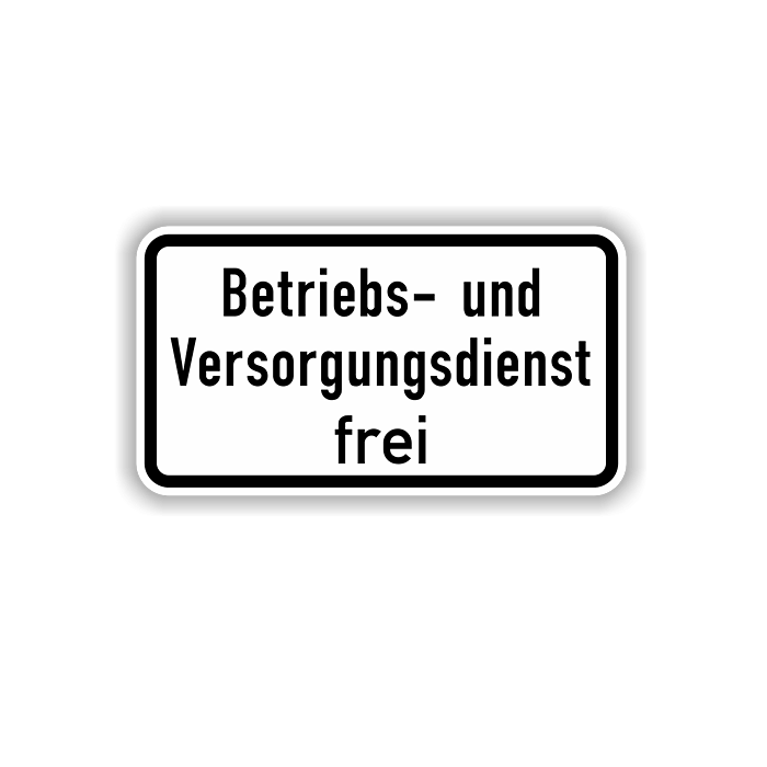 Zusatzzeichen StVO, Betriebs- u. Versorgungsdienst frei, VZ 1026-39, Alu 2mm flach,