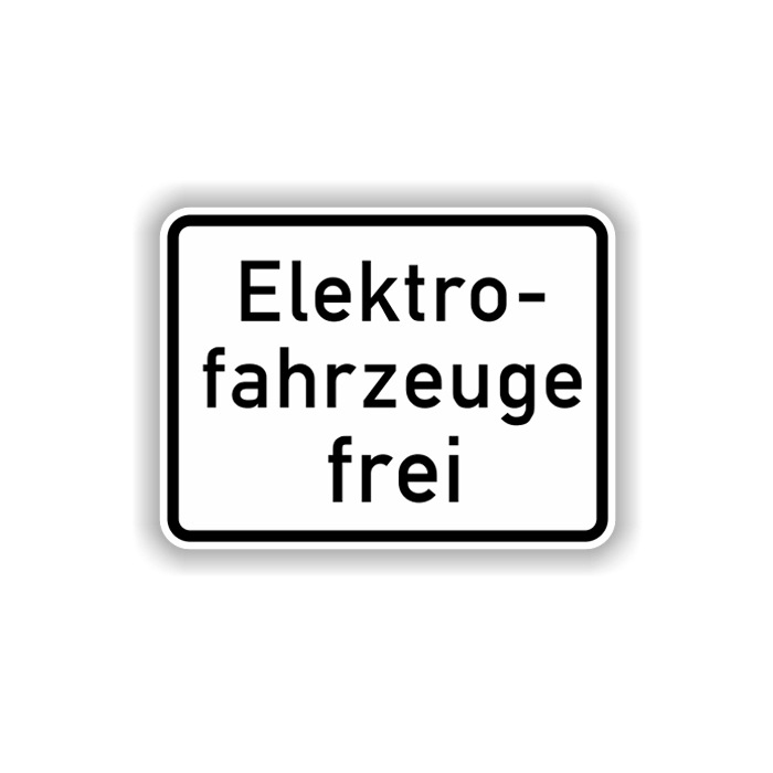 Zusatzzeichen StVO, Elektrofahrzeuge frei VZ 1026-61, Alu 2 mm flach