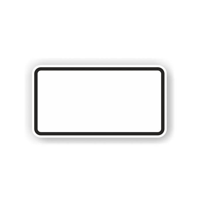Zusatzzeichen leer mit schwarzem Rand Alu 2 mm, Flachform,