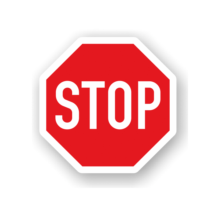 Bodenmarkierung Verkehrszeichen, STOP-Schild, Hart-PVC, selbstklebend, Ø 600 mm