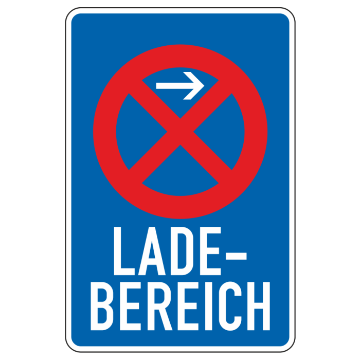 Ladebereich Anfang (Aufstellung links), VZ 230-21, Vorschriftszeichen, verschiedene Ausführungen