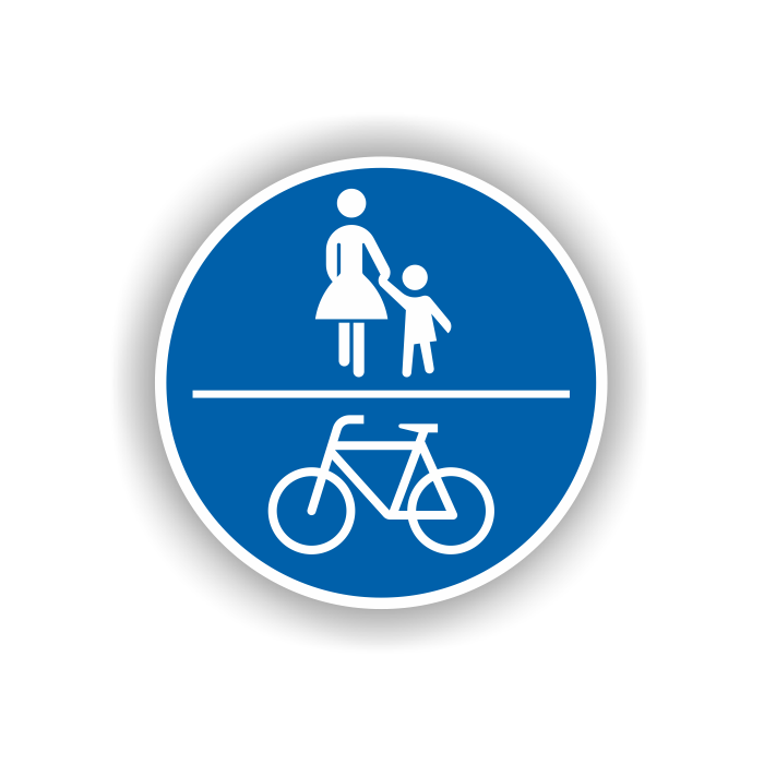 Verkehrszeichen StVO, Gemeinsamer Geh- u. Radweg  VZ 240, Alu 2 mm Flachform