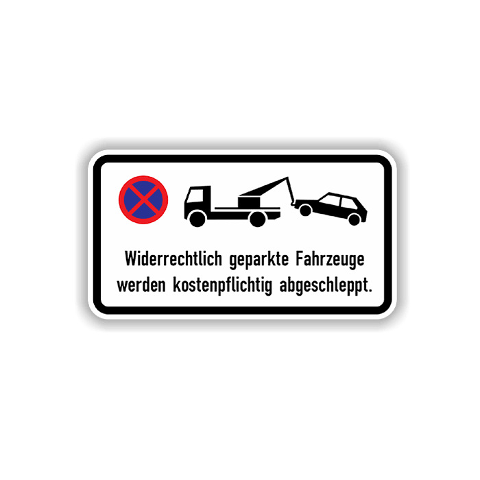 Zusatzzeichen, Parkverbot, Alu 2 mm, Flachform,