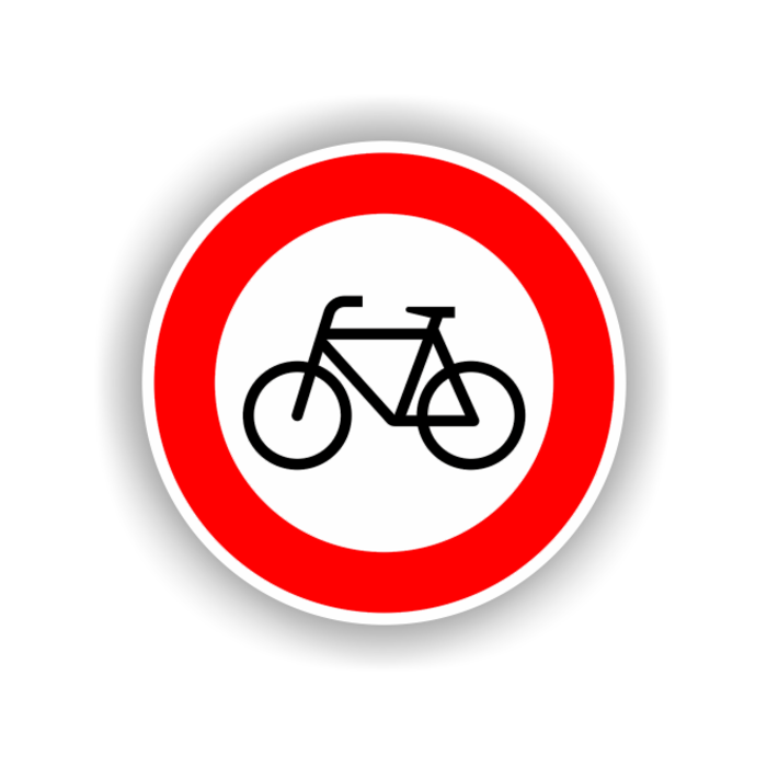 Verkehrszeichen StVO, Verbot für Radfahrer  VZ 254, Alu 2 mm Flachform