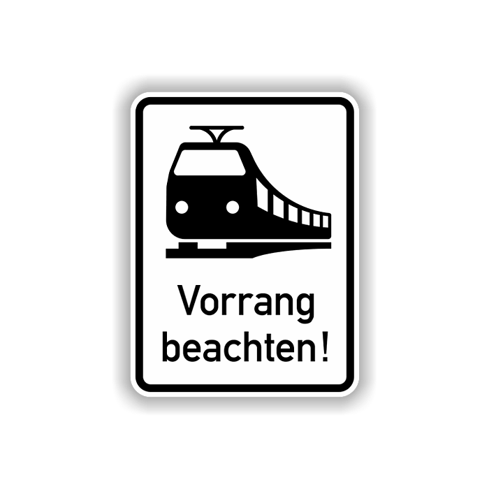Zusatzzeichen, Vorrang beachten, Alu 2 mm, Flachform,