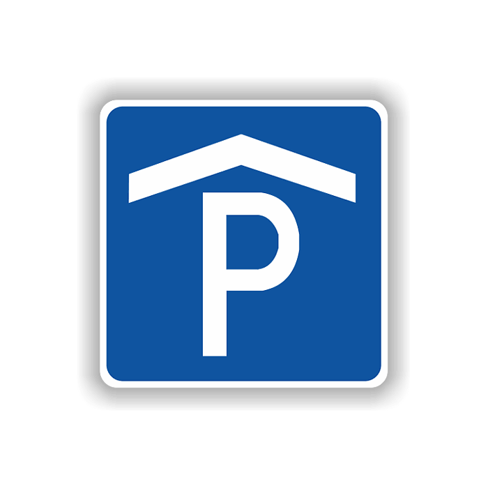 Verkehrszeichen StVO, Parkhaus, Parkgarage VZ 314-50, Alu 2 mm flach