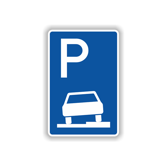 Verkehrszeichen StVO, Parken auf Gehwegen VZ 315-55, Alu 2 mm flach
