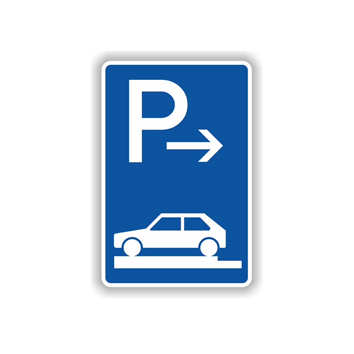 Verkehrszeichen StVO, Parken auf Gehwegen VZ 315-81, Alu 2 mm flach,