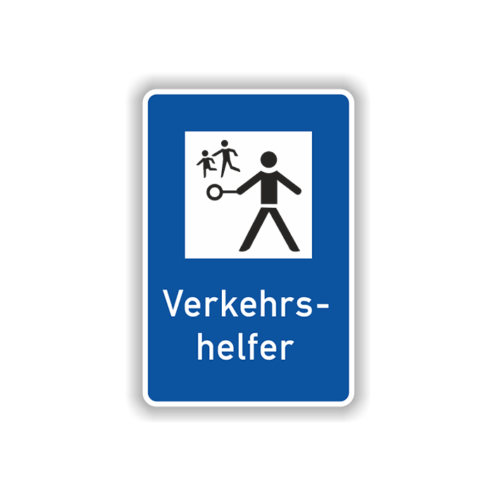 Verkehrszeichen StVO, Verkehrshelfer  VZ 356, Alu 2 mm Flachform