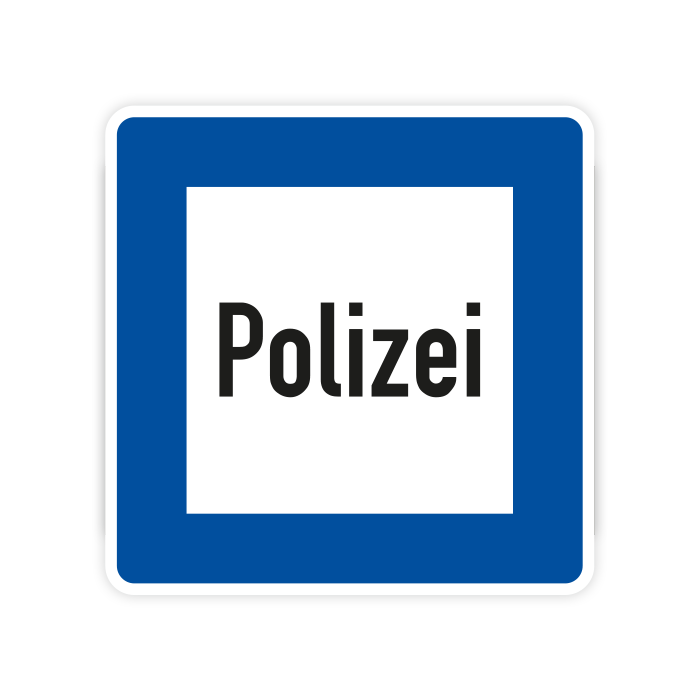 Verkehrszeichen StVO, Polizei, VZ 363, Alu 2 mm Flachform