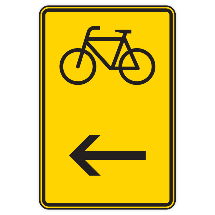 Verkehrszeichen StVO, Wegweiser für Radverkehr, hier links, VZ 422-16