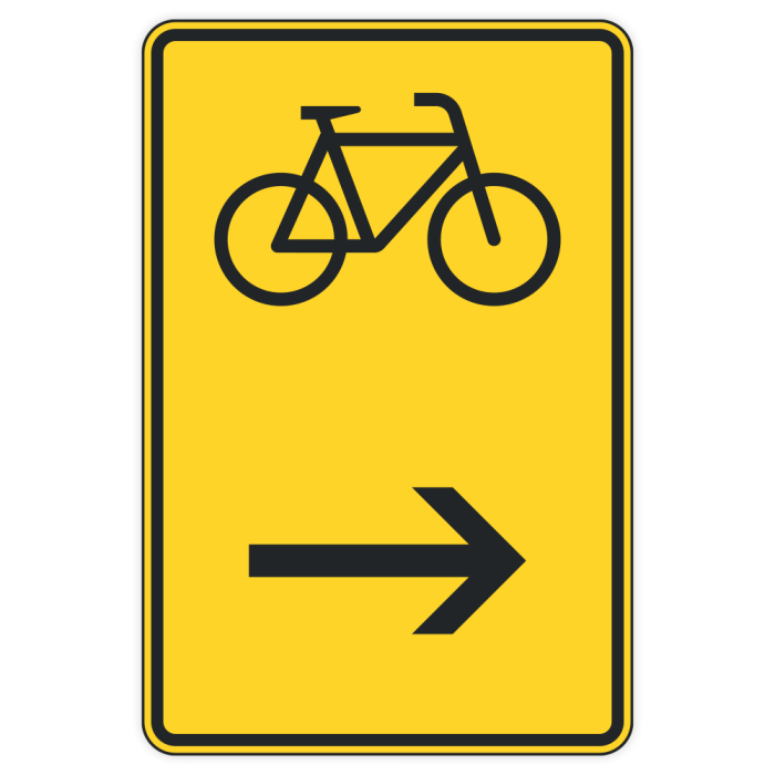 Verkehrszeichen StVO, Wegweiser für Radverkehr, hier rechts, VZ 422-26