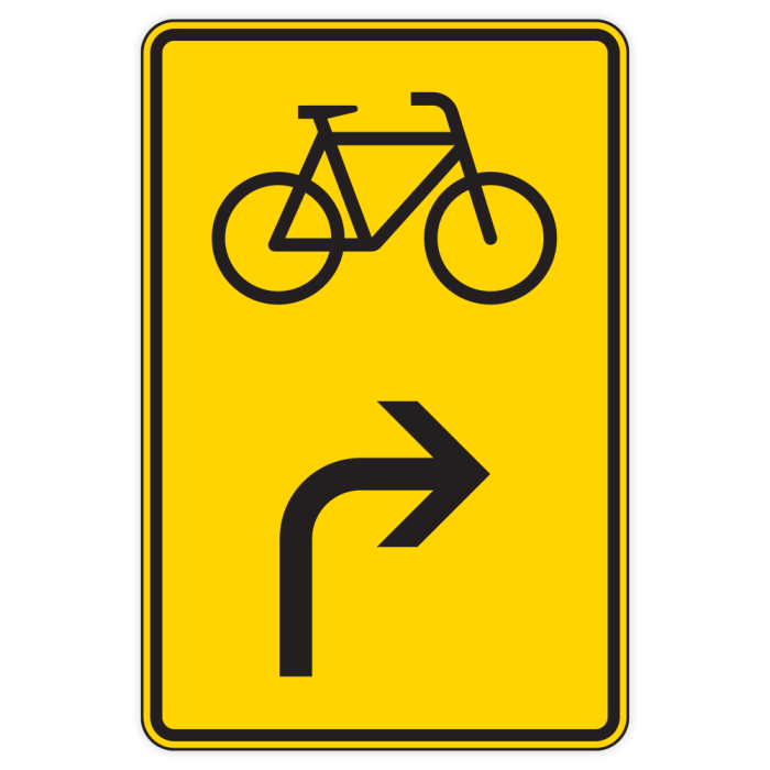 Verkehrszeichen StVO, Vorwegweiser für Radverkehr rechtsweisend, VZ 442-23