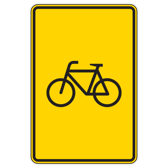 Verkehrszeichen StVO, Vorwegweiser für Radverkehr, ohne Pfeilsymbol, VZ 442-53