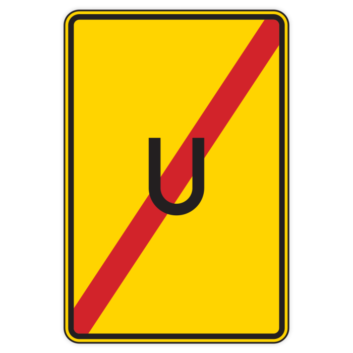 Verkehrszeichen StVO, Ende der Umleitung VZ 455.2, Alu 2 mm Flachform, 420 x 630 mm