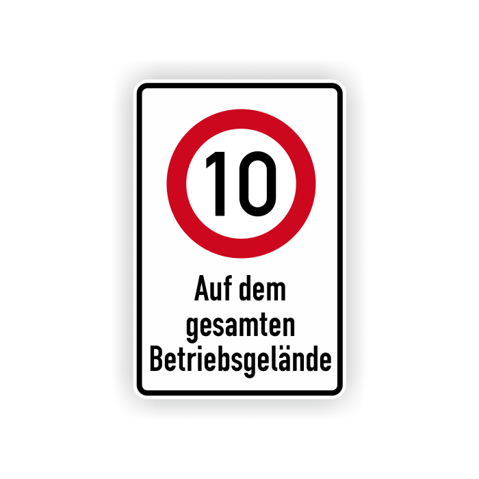 Verkehrszeichen Kombischild 10 km/h - Auf dem gesamten Betriebsgelände, Aluminium,