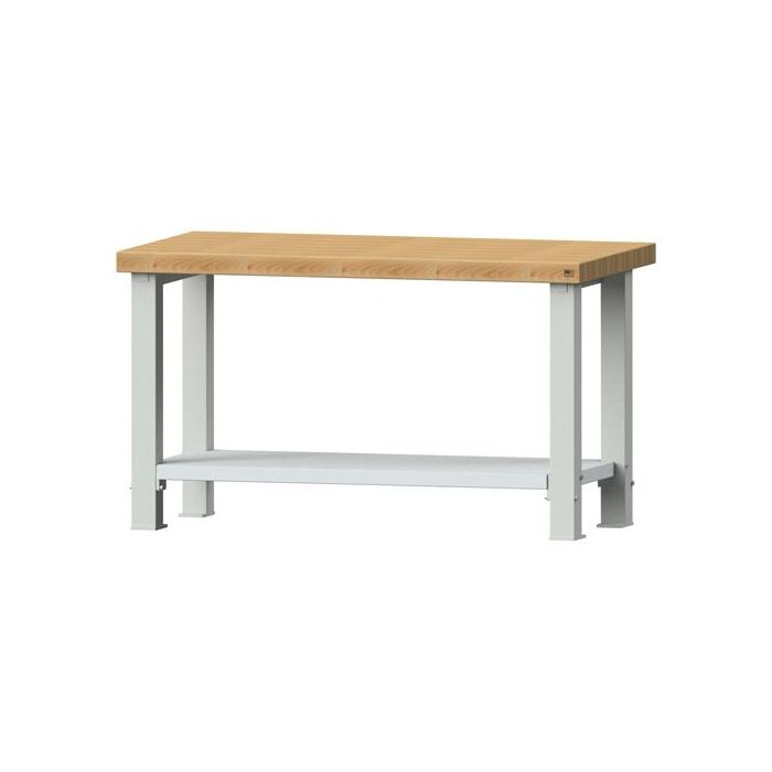 ANKE Schwerlastarbeitstisch, Modell 100 VS, Buche massiv, 1500x800x865 mm, blau