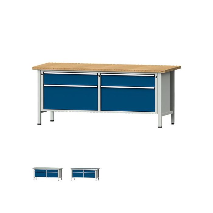 ANKE Kastenwerkbank Modell 205 VX, 4 Schubladen, blau