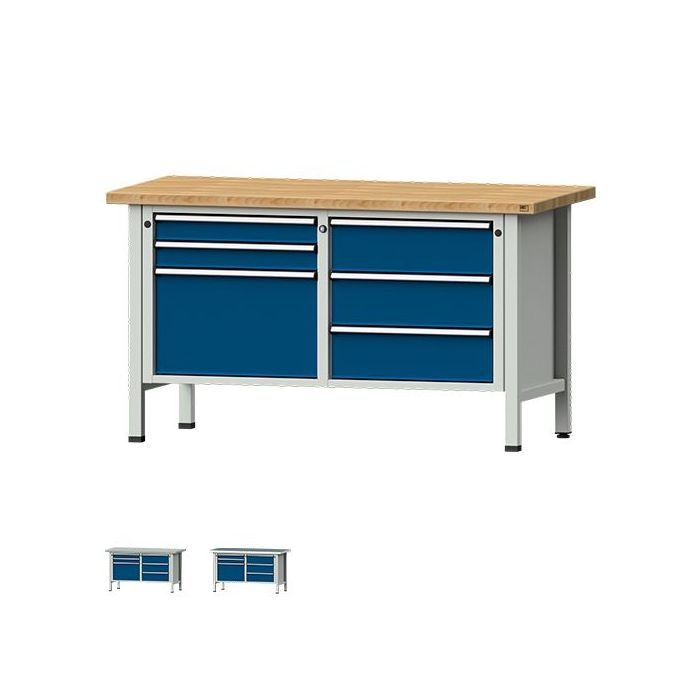 ANKE Kastenwerkbank Modell 207 V, 6 Schubladen, blau