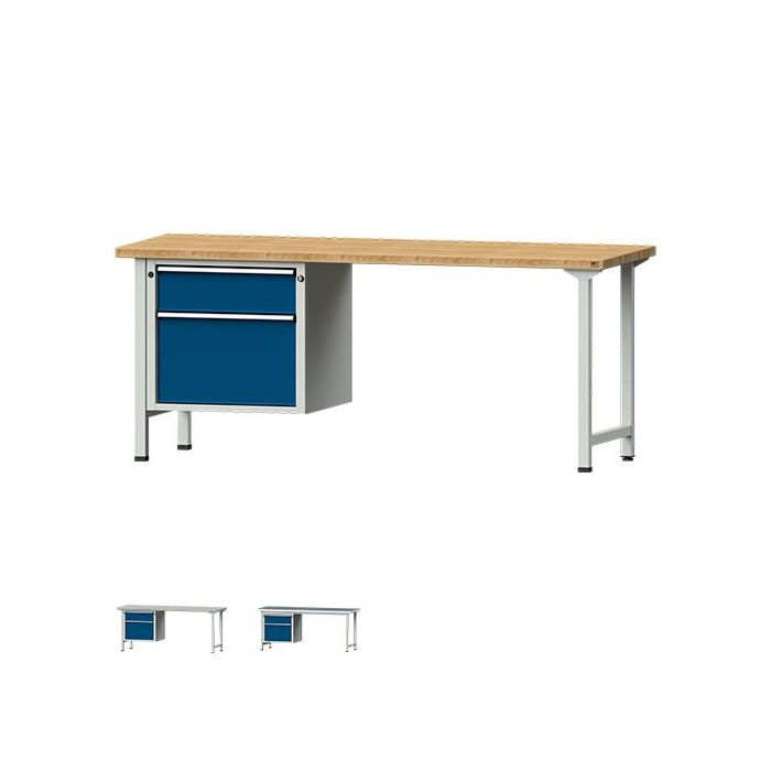 ANKE Kombiwerkbank Modell 721 V, Unterbauschrank, 2 Schubladen, blau