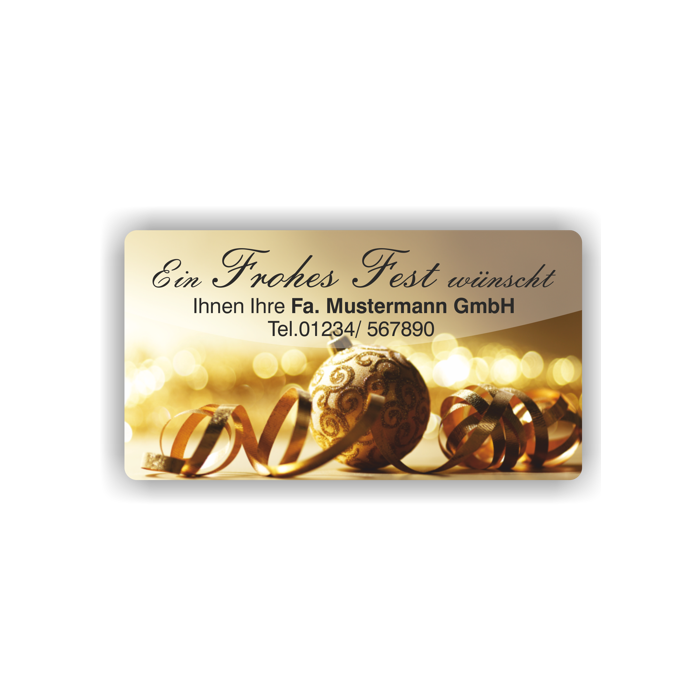 Weihnachtsaufkleber Frohes Fest mit Weihnachtskugel, 100 Stück/VE