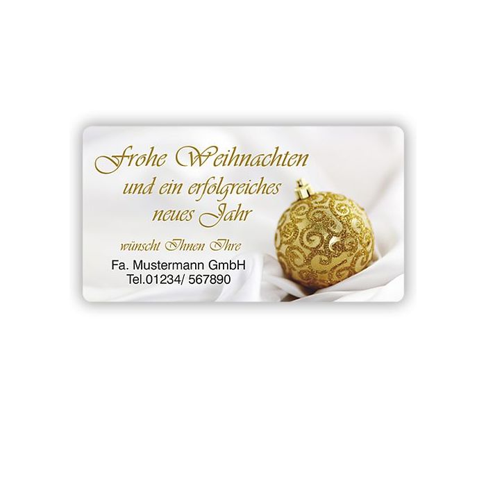 Weihnachtsaufkleber Frohe Weihnachten m. Weihnachtskugel, 100 Stück/VE