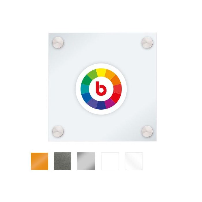 Objektschild  Quarz outdoor, Acrylglas mit Wunschlayout, hinterdruckt, 148 x 148 mm
