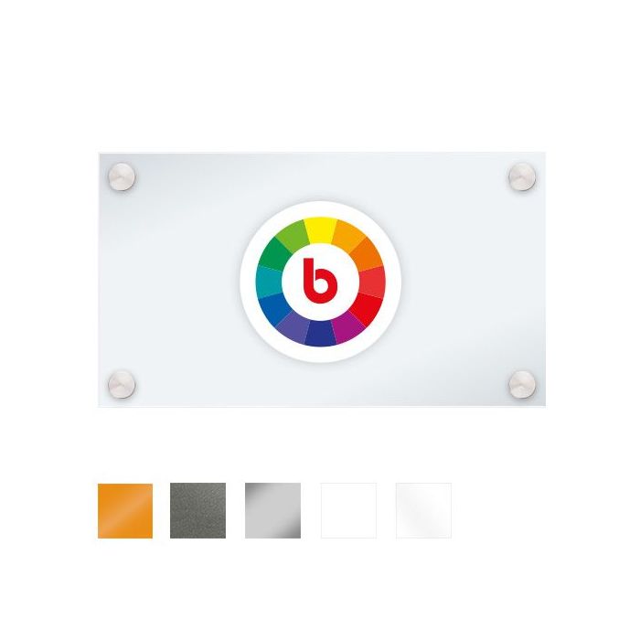 Objektschild  Quarz outdoor, Acrylglas mit Wunschlayout, hinterdruckt, 340 x 190 mm