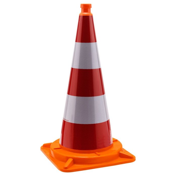 TL-Leitkegel, RSA/BASt, einteilig, PVC, rot/weiß, RA2, Höhe 750 mm