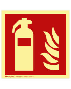 Brandschutzzeichen, Feuerl&ouml;scher, ISO 7010, langnachleuchtend SECUglow 185