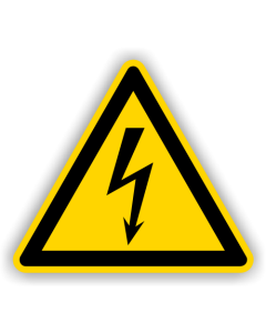 Warnschild, Warnung vor elektrischer Spannung, f&uuml;r Temperaturen bis 70 &deg;C