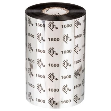 Zebra 1600 Wachs-Farbband, schwarz, 110 mm x 300 m Kern-Ø 25,4 mm, Box mit 18 Farbbandrollen